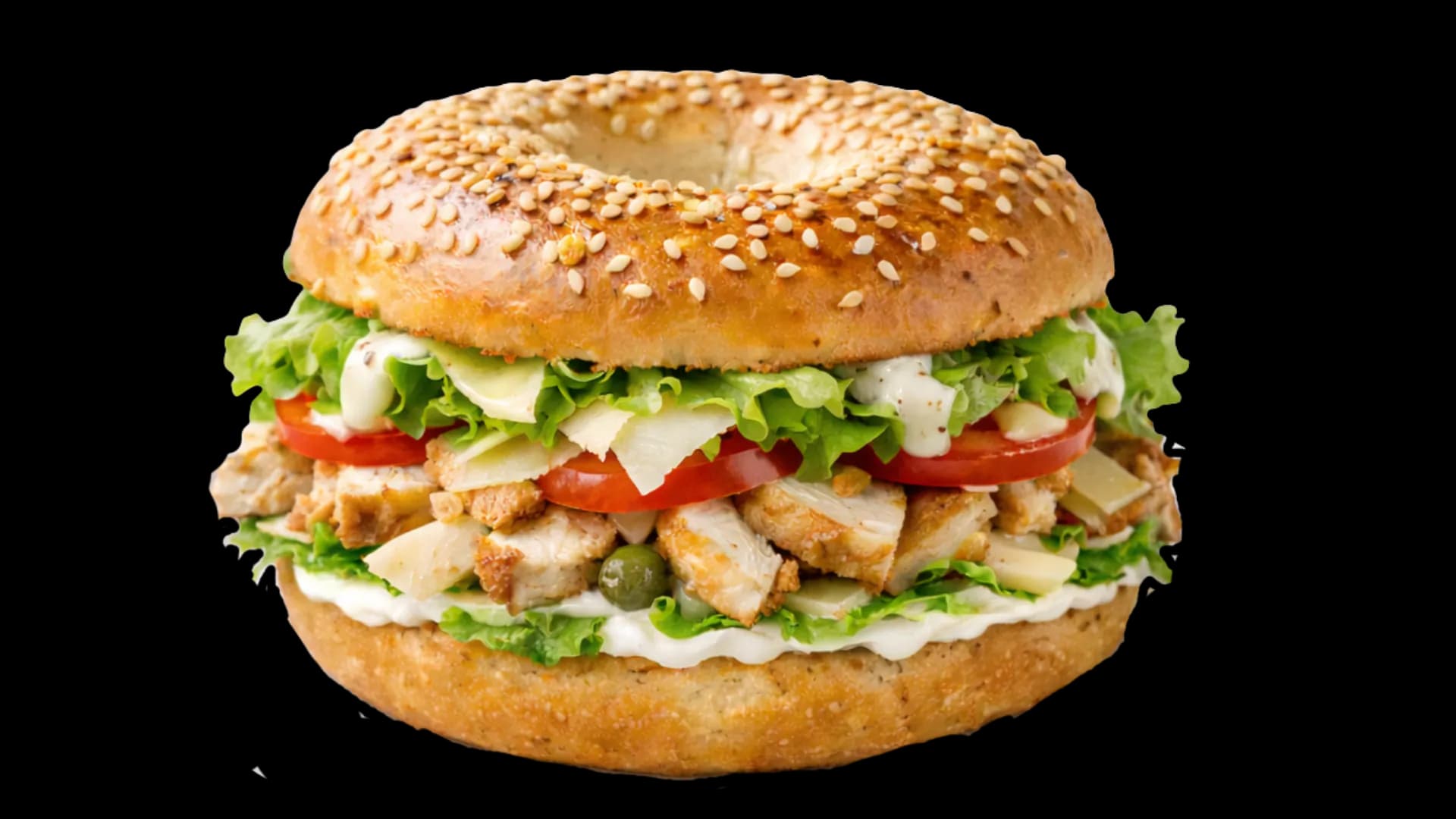 Bagel artisanal traditionnel avec graines de sésame